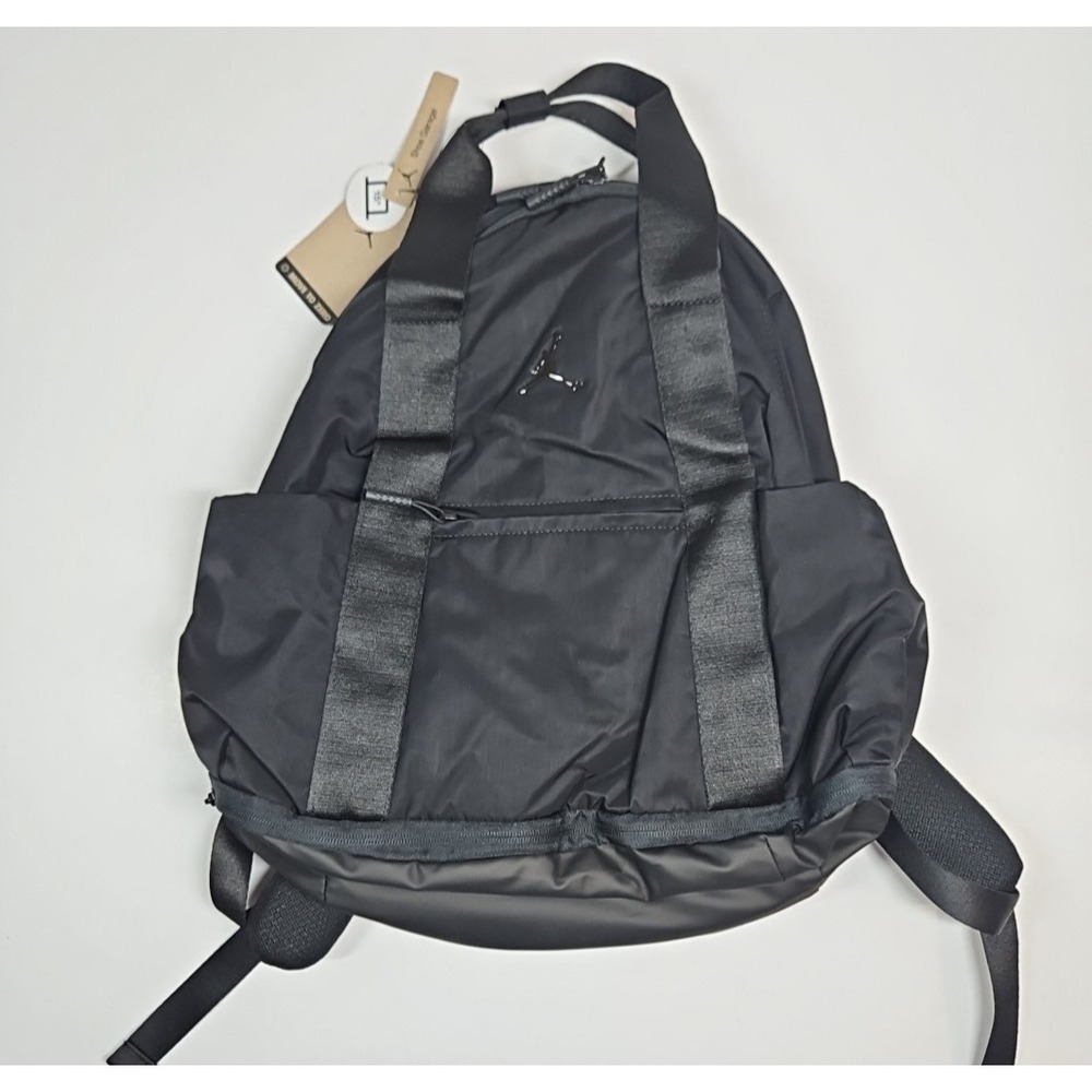 Nike Jordan Black Laptop Backpack Shoe Compartment Travel School Gym Bag NWT - Picture 4 of 11
